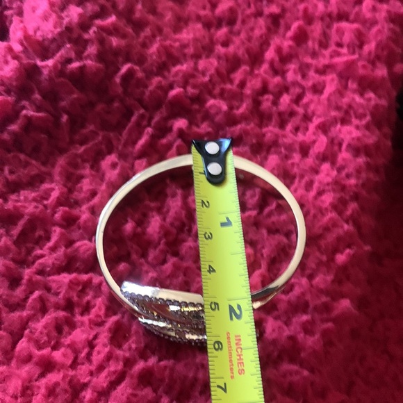 T Tahari and I.N.C. Crystal Bypass Bangle Bracelet - Picture 15 of 16